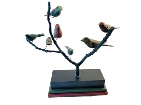 Folk Art Carving of A Bird Tree - Etsy