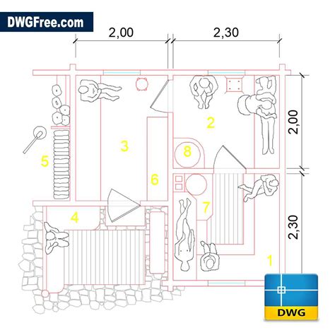 Sauna DWG in AutoCAD 2D [Drawing 2021 ] DwgFree CAD