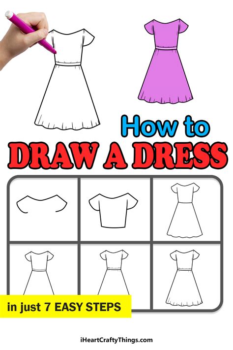 How To Draw A Dress Step By Step For Kids