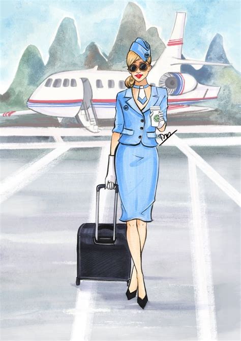 Flight Attendant Drawing at PaintingValley.com | Explore collection of Flight Attendant Drawing