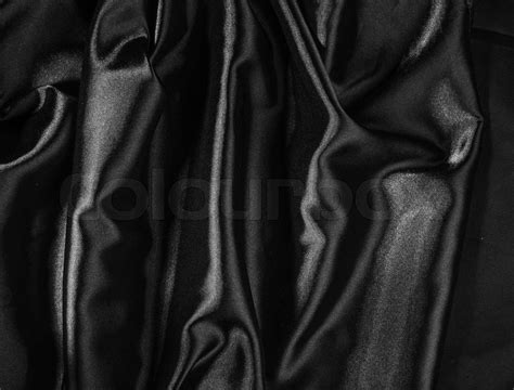 Shiny black satin fabric | Stock image | Colourbox