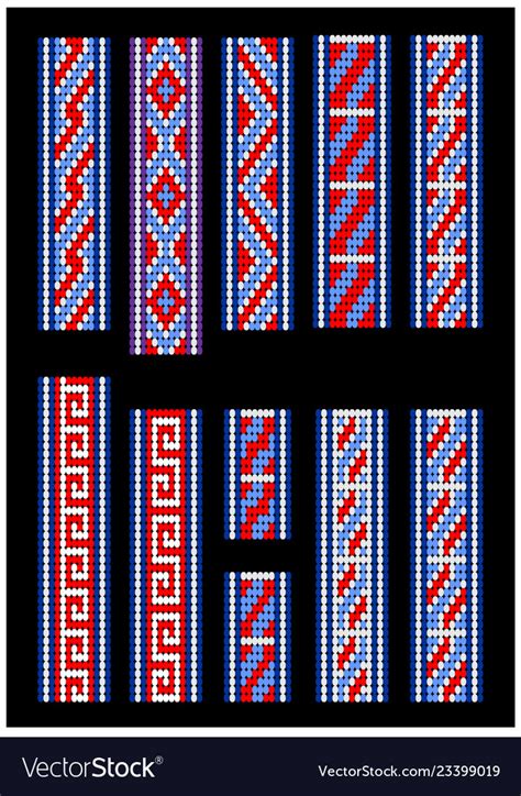 Patterns for bead bracelet excellent Royalty Free Vector