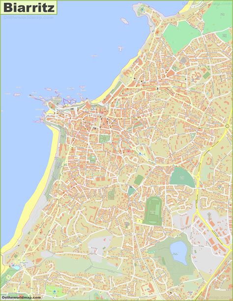 Large detailed map of Biarritz - Ontheworldmap.com