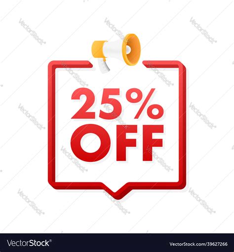 25 percent off sale discount banner with megaphone