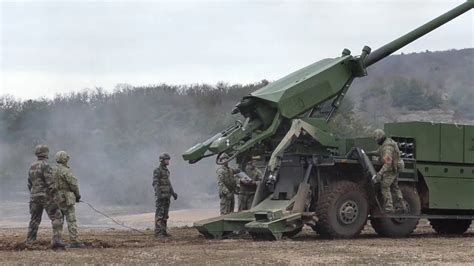 French Troops Firing a CAESAR 155mm Artillery System | The Military Channel