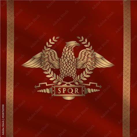 Roman flag with golden eagle Stock Vector | Adobe Stock