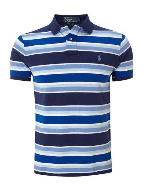 Polo ralph lauren Multi Striped Polo Shirt in Blue for Men | Lyst