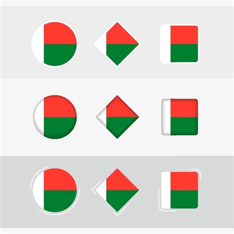 Madagascar flag icons set, vector flag of Madagascar. 22968992 Vector Art at Vecteezy