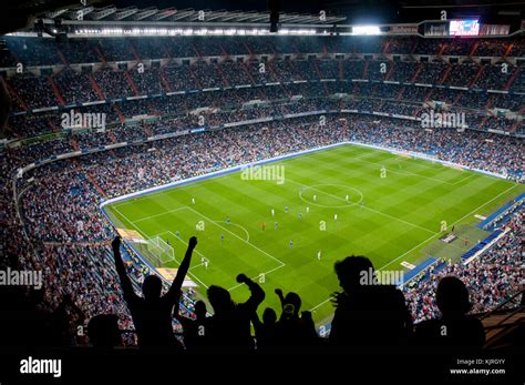 People celebrating a goal. Santiago Bernabeu stadium, Madrid, Spain Stock Photo - Alamy