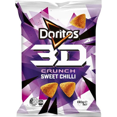 Doritos 3d Crunch Sweet Chilli Corn Chips Share Pack 135g | Woolworths