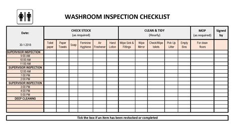 Restroom Cleaning Checklist - How to make a Restroom Cleaning Schedule in Excel? Download this ...