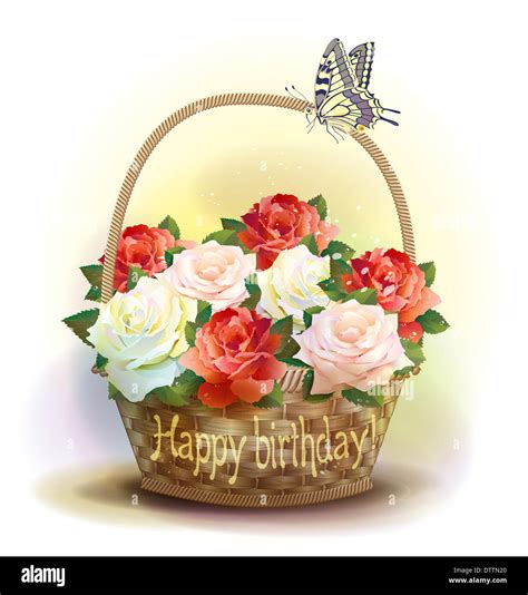 Happy Birthday Flower Basket