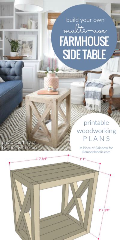 $20 DIY Farmhouse End Table Plans | Farmhouse end tables, End table ...