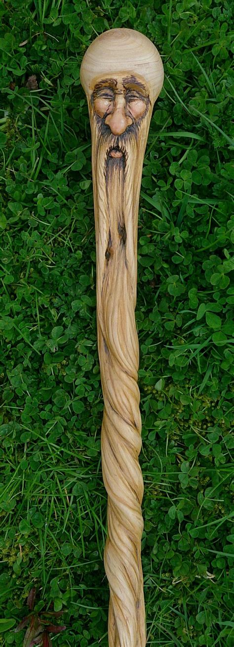 Carved Hazel walking stick by MS ART | Carved walking sticks, Hand carved walking sticks ...