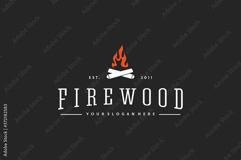 firewood logo design vintage vector Stock Vector | Adobe Stock