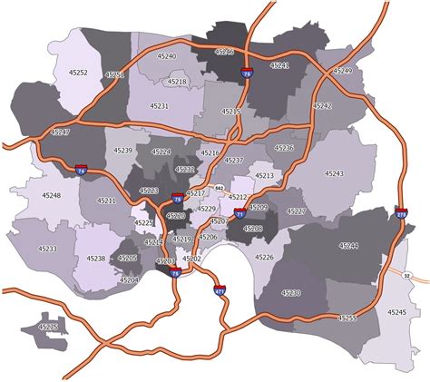 Cincinnati Zip Code Map - GIS Geography