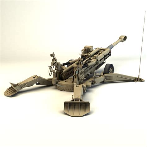 3d model m777 howitzer