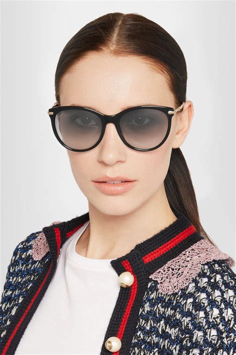 Gucci - Cat-eye acetate and gold-tone sunglasses | Sunglasses, Gucci sunglasses, Gucci eyewear