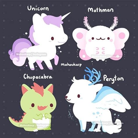 Mythical creatures are pretty fun to draw _(:3 」∠)_ Cute Fantasy Creatures, Mythical Creatures ...