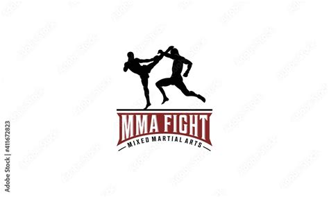 mma logo with illustration of two players fighting Stock Vector | Adobe Stock