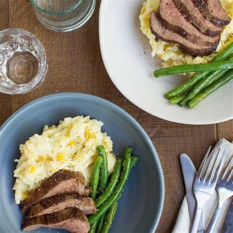 BBQ Lamb Steaks with Cheesy Potato Mash and Garlic Beans - My Food Bag