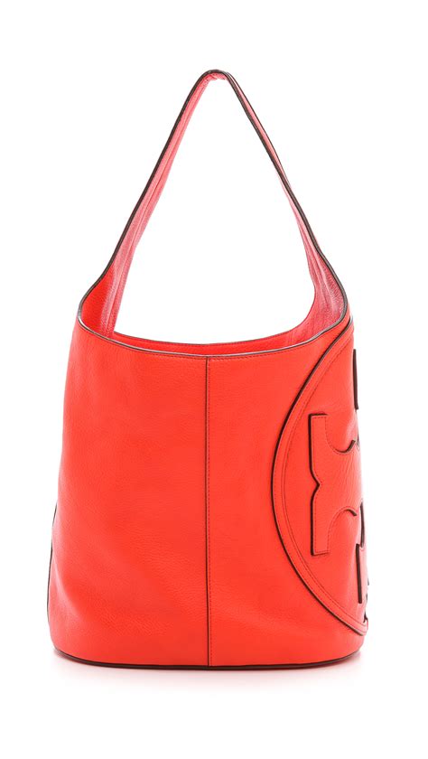 Tory burch All T Hobo Bag Poppy Red in Red | Lyst