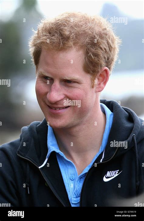 Prince Harry during a visit to the open wildlife sanctuary of Ulva ...