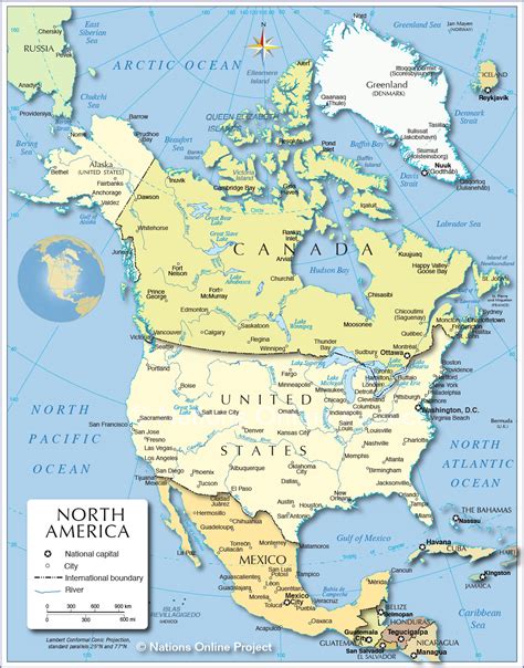 Political Map Of North America (1200 Px) - Nations Online Project - Cliparts.co