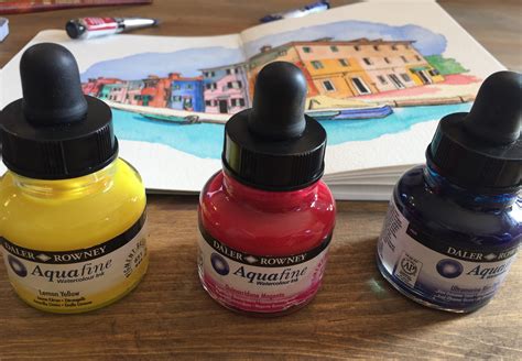 Celebrate World Watercolor Month: Daler-Rowney Aquafine Inks - The Art Dog Blog