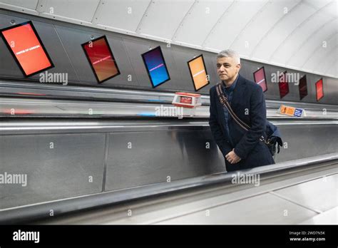 London Mayor Sadiq Khan at Leicester Square Underground Station after announcing that Transport ...