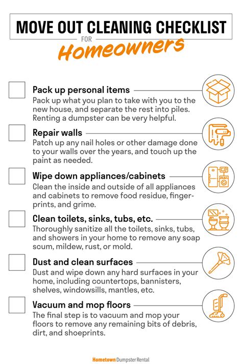 Move Out Cleaning Checklist for Homeowners | Hometown in 2021 | Move out cleaning, Move out ...