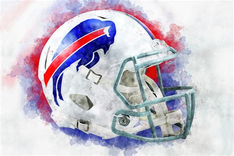 Buffalo Bills Helmet Watercolor Art Digital Art by Ksenia Dvornikova ...