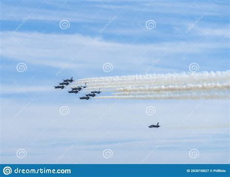 Frecce Tricolori air show stock image. Image of aircraft - 263010827