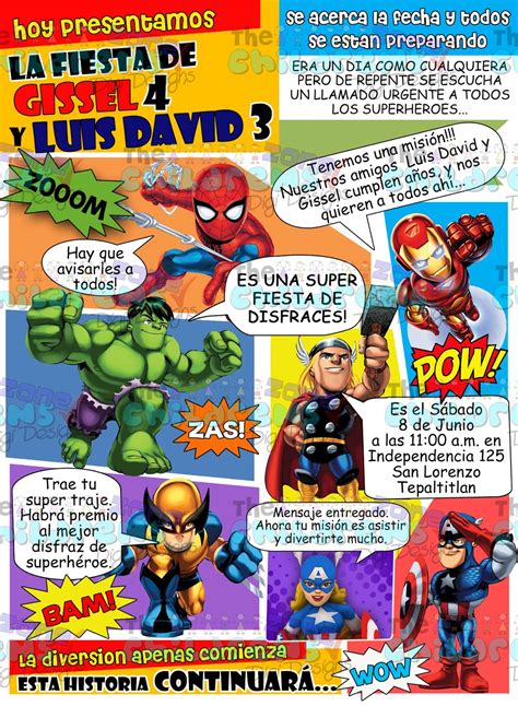 The Childrens Zone Digi Designs: Invitaciones de Superhéroes