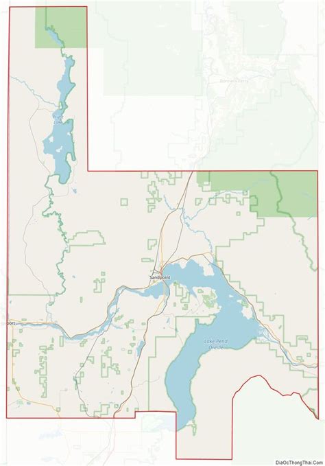 Street map of Bonner County, Idaho | Map, Street map, Idaho