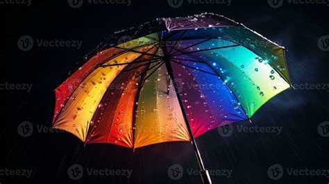 Rain On Rainbow Umbrella, Generative AI 29307427 Stock Photo at Vecteezy