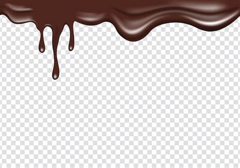 Premium Vector | Realistic chocolate liquid flowing spreading from top border top border frame ...