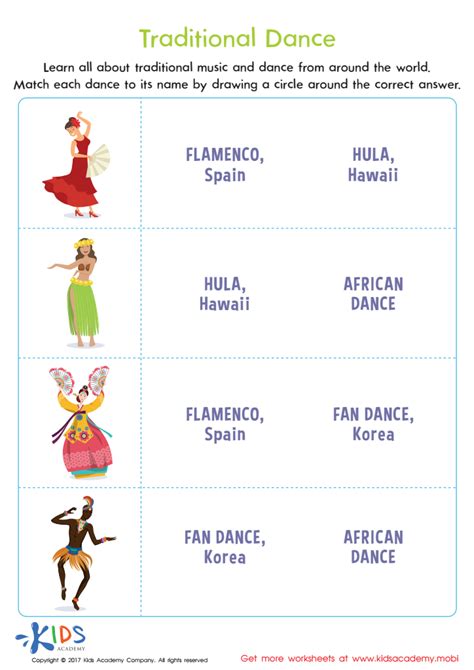 Traditional Dance Printable: Free Worksheet for Kids