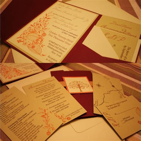 Wedding invitations ideas: Elegant DIY Pocket Fold Invitations