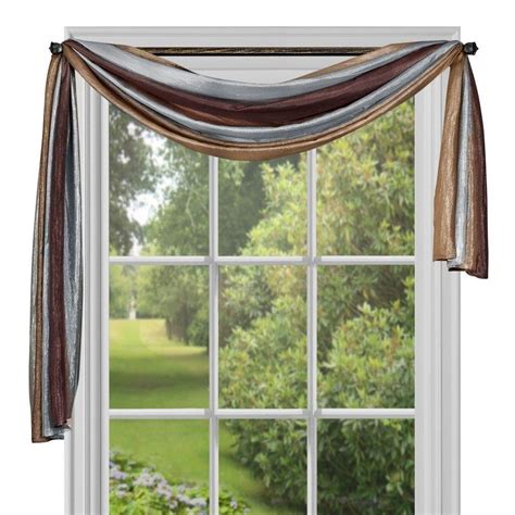 Multi-Color Striped Modern Semi-Sheer Window Curtain Drape Panel Scarf ...