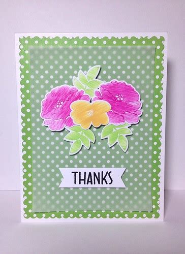 CAS Floral Thank You Card | Fun stamping technique I saw on … | Flickr
