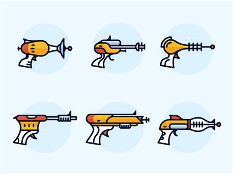 Ray Gun Set by Isaac on Dribbble