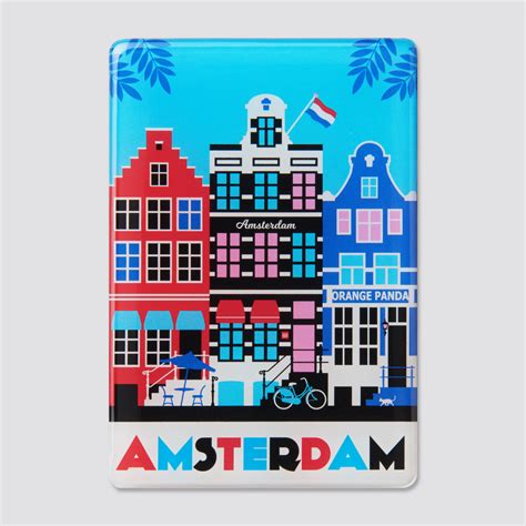 979 epoxy fridge magnet Amsterdam Canal houses - Orange Panda