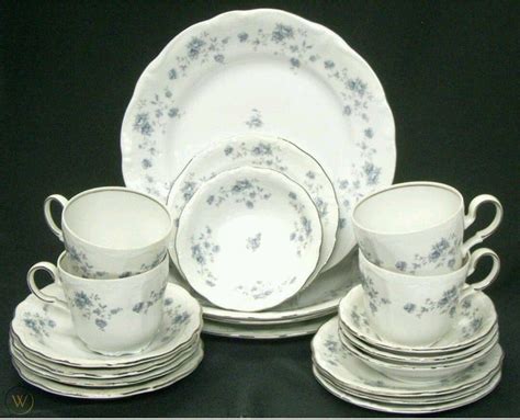 JOHANN HAVILAND BAVARIA GERMANY FINE CHINA ☆BLUE GARLAND PATTERN☆ 20 Pc SET | #1757180776