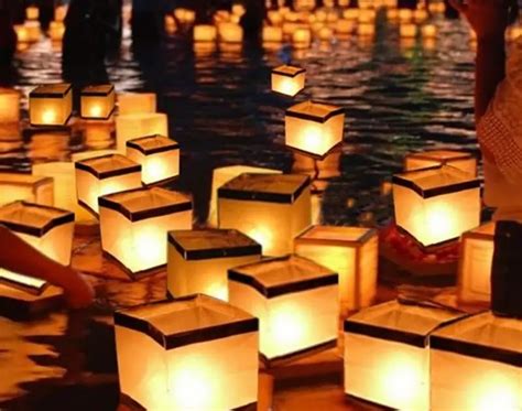 DIY Floating Water Square Lantern Paper Lanterns Wishing Lantern Floating Candle For Party ...