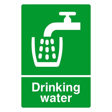 Drinking Water Sign | First Aid Signs | Water symbol, Drinking water ...