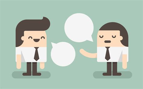 Two businessmen talking with speech bubbles 664302 Vector Art at Vecteezy