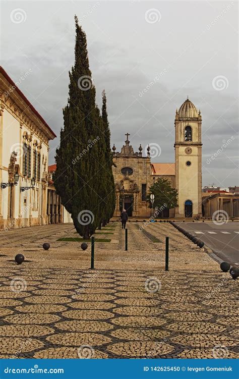 Ancient City Aveiro in Cloudy Day. Beautiful Cathedral of Aveiro Also ...