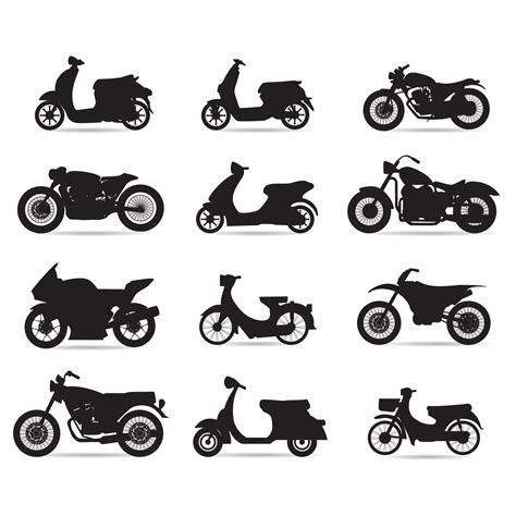 motorcycle vector set in silhouette style 21082599 Vector Art at Vecteezy