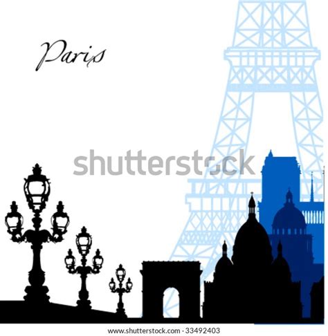 Vector Paris Silhouette Illustration Stock Vector (Royalty Free) 33492403